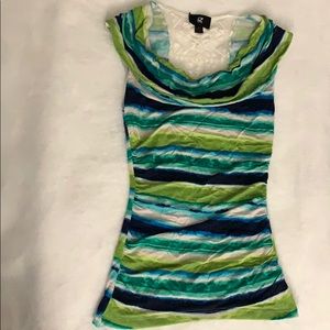 Blue/green sleeveless blouse